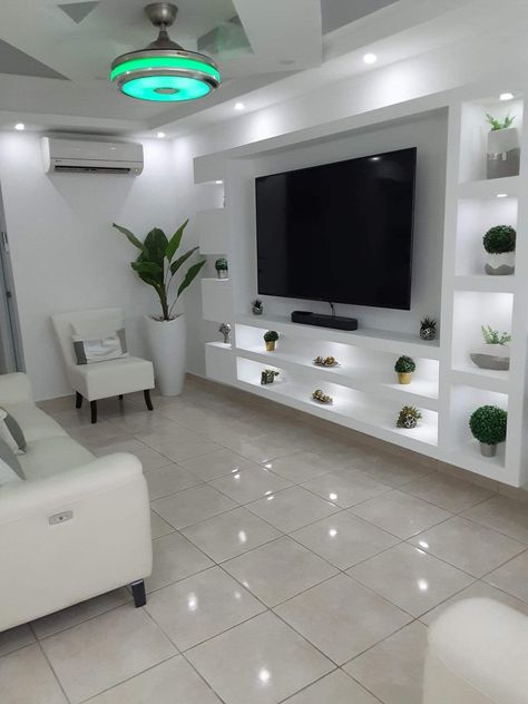 Drywall arts Tv Showcase Design Living Rooms, Wooden Wall Partition, Tv Showcase Design, Lcd Wall, Partition Designs, Wall Partition Design, Modern Tv Unit Designs, Wall Partition, Wall Unit Designs