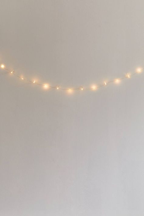 String Lights, Bedroom, Bed, Wall, Pins, White