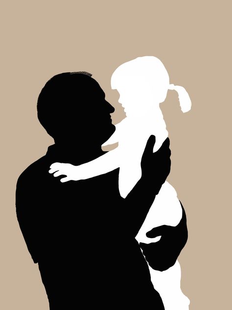 Personalised silhouette art of Father and daughter. Created by www.portraitprofiles.co.uk  #giftsforhim  #giftsforher #giftsfordad  #giftsformum #birthdaygifts Father And Daughter Illustration, Father And Daughter Aesthetic, Father Holding Baby, Dad And Daughters, Daughter And Father, Child Clipart, Holding Hands Drawing, Dad Drawing, Father Art