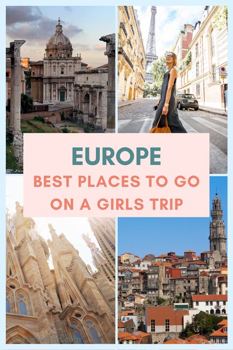 Looking for the best destinations for a girls trip to Europe? Look no further. From beautiful cities in Western Europe to outdoor adventures and fun activities, there are so many places to go with your best friends. Whether you want to travel to beautiful beaches, see the historical architecture, visit hidden gems, natural wilderness or shop in the big cities, this list should have a European city break or magical holiday destination for you to plan your next girls trip! #europe #travel #holiday Best Girls Trip Destinations, Places To Go With Friends, Girls Trip Destinations, Architecture Europe, Best Places In Europe, Friendship Group, Balkans Travel, Trip Destinations, Destinations Travel