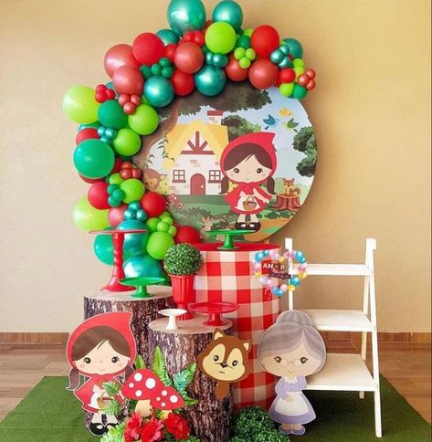 Red Riding Hood Party decoration ✨ #redridinghood #redridinghoodcostume #redridinghoodhalloween #redridinghoodbirthday #redridinghoodparty Red Riding Hood Party, Red Riding Hood Costume, Little Red Riding Hood, Red Riding Hood, Party Decoration, Fairy Tale, Fairy Tales, Party Decorations, Halloween