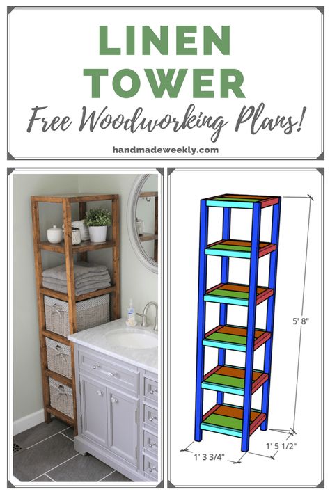 Diy Linen Tower, Diy Furniture Decor, Build Plans, Free Woodworking Plans, Diy Holz, Woodworking Plans Free, Diy Furniture Projects, Woodworking Projects Diy, Diy Wood Projects