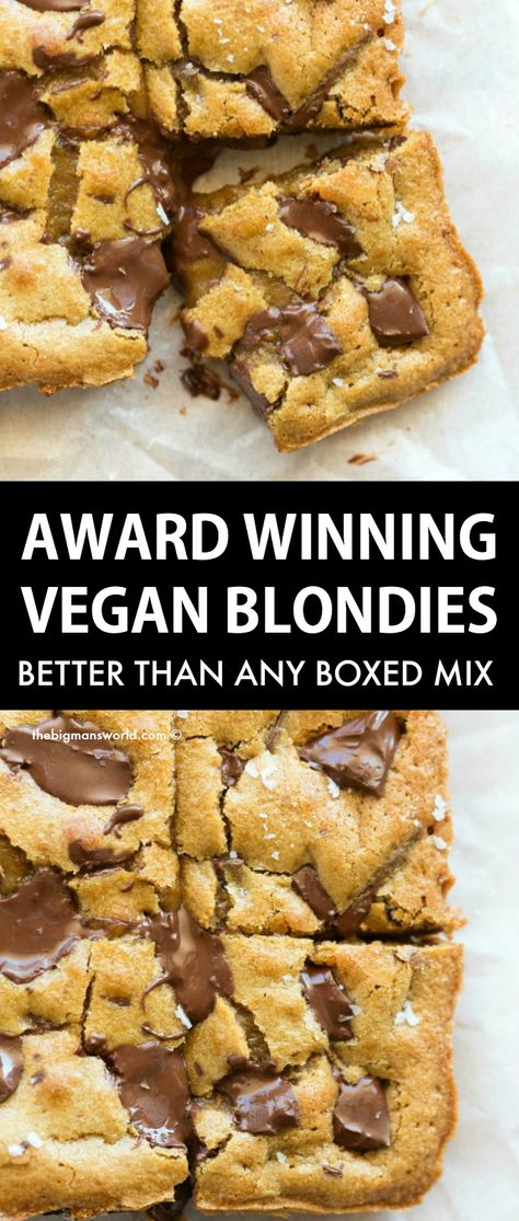 Ella Vegan, Vegan Blondies, Nut Free Desserts, Egg Free Desserts, Vegan Pastries, Vegan Gluten Free Desserts, Vegan Baking Recipes, Plant Based Desserts, Easy Vegan Dessert