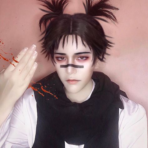 Choso Eye Makeup, Choso Kamo Cosplay, Tanjiro Makeup, Choso Cosplay, Jjk Cosplay, Anime Cosplay Ideas, Cosplay Pictures, Kawaii Boy, Kawaii Makeup