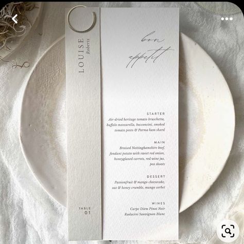 Wedding Menu With Guest Name, Wedding Table Stationary, Wedding Place Settings Without Plates, Menu With Name, Wedding Plating, Personalized Wedding Menu, Wedding Menus Design, Wedding Reception Menu, Pretty Stationery