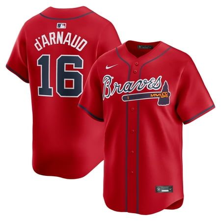 You're the type of Atlanta Braves fan who counts down the minutes until the first pitch. When your squad finally hits the field, show your support all game long with this Travis d'Arnaud Limited Jersey from Nike. Its classic full-button design features the name and number of your favorite player in crisp applique graphics, leaving no doubt you'll be along for the ride for all 162 games and beyond this season. Size: M.  Color: Red. Atlanta Braves Jersey, Braves Jersey, Along For The Ride, Camp Ideas, Jersey Outfit, Team Jersey, Button Design, Atlanta Braves, Summer Camp