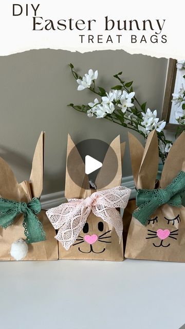 Courtney Hamilton on Instagram: "I originally saw these on Pinterest from @domesticallyblissful and thought they were so cute so I gave them a try and made a few.  These were so easy to make and would be perfect for lunch/treat bags for school or to give out to friends, neighbors, classmates, etc.  Comment SHOP and I’ll message you everything I used! 

#easterdiy #bunnytreatbag #diy #easter #eastersunday #kids #kidssnacks #easterbunny #treatbag

Follow my shop @athomewiththehamiltons on the @shop.LTK app to shop this post and get my exclusive app-only content!

#liketkit #LTKkids #LTKhome #LTKSeasonal
@shop.ltk
https://liketk.it/4yRlW" Easter Diy Kids Crafts, Easter Easy Crafts, Diy Easter Treat Bags, Easter Basket Decoration, Easter Bunny Bags Diy, Diy Easter Bags For Kids, Easter Paper Bags, Easter Bunny Treat Bags Diy, Easter Gift Bags Diy