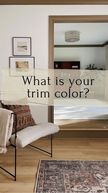 Best Trim And Door Color, Cream Walls Brown Trim, What Color To Paint Baseboards, Living Room Wall And Trim Colors, Colored Trim Interior Baseboards, Beige Trim Interior, Interior Trim Colors Other Than White, Painted Trim Colors, Farmhouse Trim Color