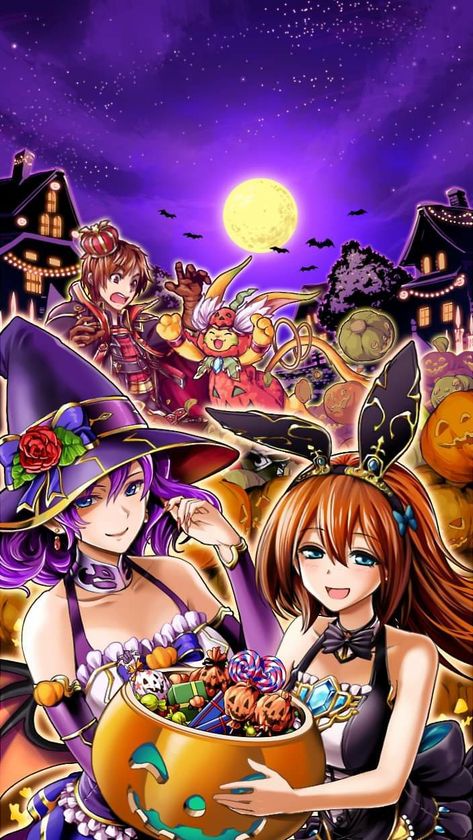 Grand Summoners, Anime Group, Anime Halloween, Halloween Pictures, Retro Gaming, Cool Art, Halloween, Anime, Art