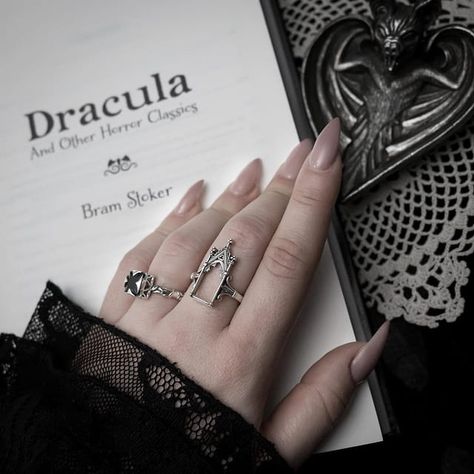 Corvina Clemm, Goth Academia, Gothic Academia, Victorian Vampire, Cathedral Ring, Goth Accessories, Music On Spotify, Goth Home, Goth Home Decor