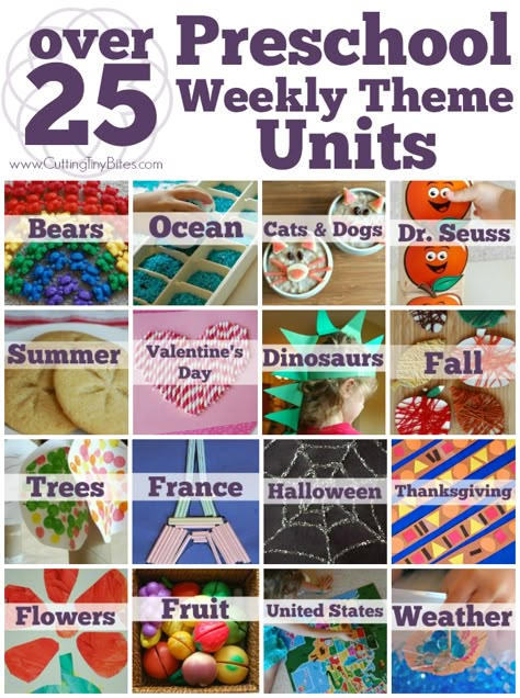 Over 25 Preschool Theme Units that include crafts, picture books, fine motor, gross motor, math, literacy, music, science, field trips and more! Preschool Units Themes, Preschool Weekly Themes, Music Science, Weekly Themes, Preschool Units, Preschool Lesson Plans, Math Literacy, Preschool Themes, Preschool Theme