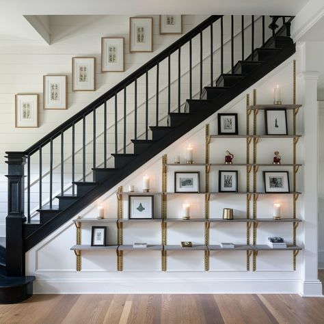 Corner Staircase Ideas💖💖💖 Gallery Wall In Stairwell, Stair Well Wall Ideas, Corner Staircase, Staircase Photo Wall, Stairway Wall, Stair Well, Staircase Ideas, Wall Ideas, Photo Wall