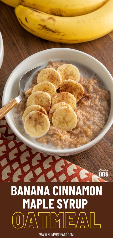 Oatmeal With Banana, Banana Oatmeal Recipe, Oatmeal With Almond Milk, Cinnamon Oats, Easy Oatmeal Recipes, Maple Oatmeal, Creamy Oatmeal, Delicious Oatmeal, Oat Bowls