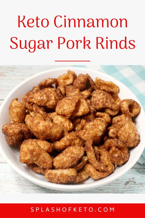 Pork Rind Pie Crust, Keto Cinnamon Chips, Pork Rind Dessert Recipes, Pork Rind Appetizer, Keto Cinnamon Twists Pork Rinds, Sweet Pork Rinds Keto, Seasoned Pork Rinds, Keto Pork Rinds Recipes, Pork Rind Recipes Keto