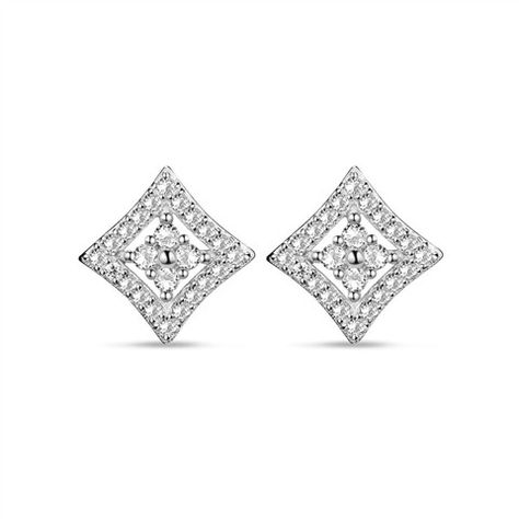 Diamond Earrings Square, White Gold Stud Earrings, Tiaras Jewellery, Diamond Shape Earrings, Earrings Square, White Gold Earrings Studs, White Gold Studs, Helzberg Diamonds, Gold Fashion Necklace