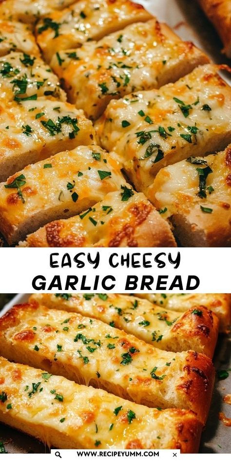 This super simple cheesy garlic bread recipe will have your kitchen smelling amazing in no time. A perfect combination of buttery, cheesy, and garlicky goodness! Diy Cheesy Bread, Diy Cheesy Garlic Bread, Garlic Pull Apart Bread Bundt, Black Angus Cheesy Garlic Bread, Garlic Butter Cheese Bread, How To Make Homemade Garlic Bread, Garlic Bread With Cream Cheese, Easy Cheesy Garlic Bread Recipe, How To Make Cheesy Bread