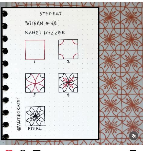 Geometric Patterns Drawing, Graph Paper Designs, Zen Doodle Patterns, Zentangle Artwork, Tangle Pattern, Hand Carved Stamps, Zen Doodle Art, Zentangle Designs, Graph Paper Art