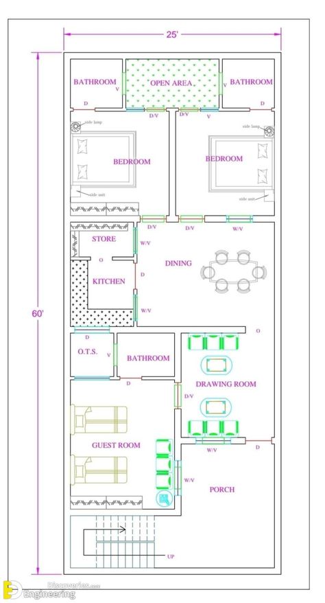 40 Most Beautiful House Plan Ideas | Engineering Discoveries 2d House Plan, 60 House, House Plan Ideas, 30x50 House Plans, Square House Plans, West Facing House, 20x40 House Plans, 30x40 House Plans, House Plans Ideas