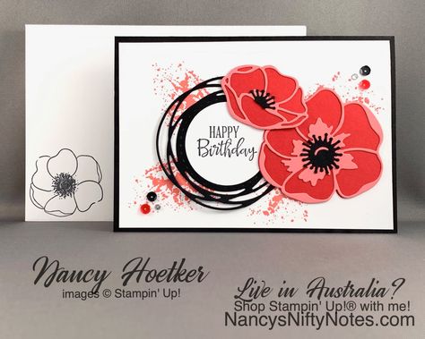 Garden Cactus, Painted Poppies, Poppy Cards, Clay Stamps, Roses Pink, Stamping Up Cards, Fun Fold Cards, Floral Cards, Creative Cards