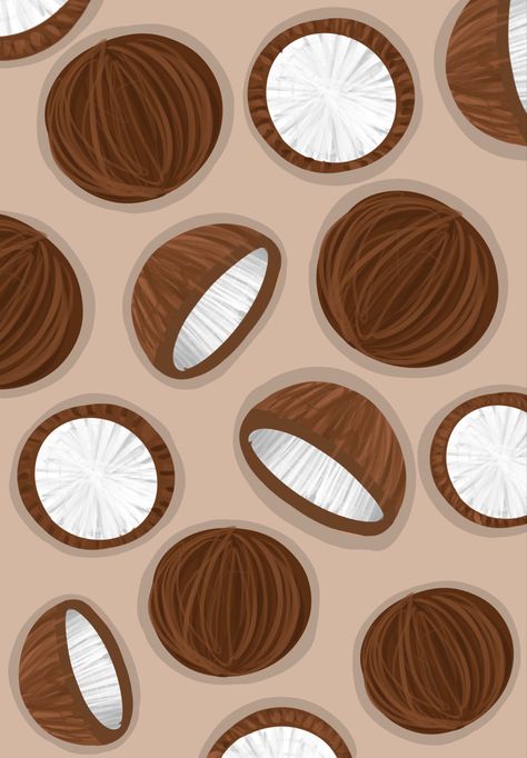 Coconut Background, Coconut Wallpaper, Summer Prints Wallpaper, Cute Images For Wallpaper, Cute Home Screen Wallpaper, Retro Painting, Cute Home Screens, Cute Summer Wallpapers, Cute Fall Wallpaper