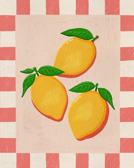 a fresh batch of summer illustrations for your timeline! 🍋✨i can’t decide which color i like best! which one is your favorite? #foodillustration #illustrationofinstagram #foodartist #foodart #fruitart #summerillustration Vintage Summer Illustration, Drawing Fruits, Fruits Poster, Summer Illustrations, Lemonade Illustration, Fruit Poster, Conversational Prints, Food Artists, Summer Illustration