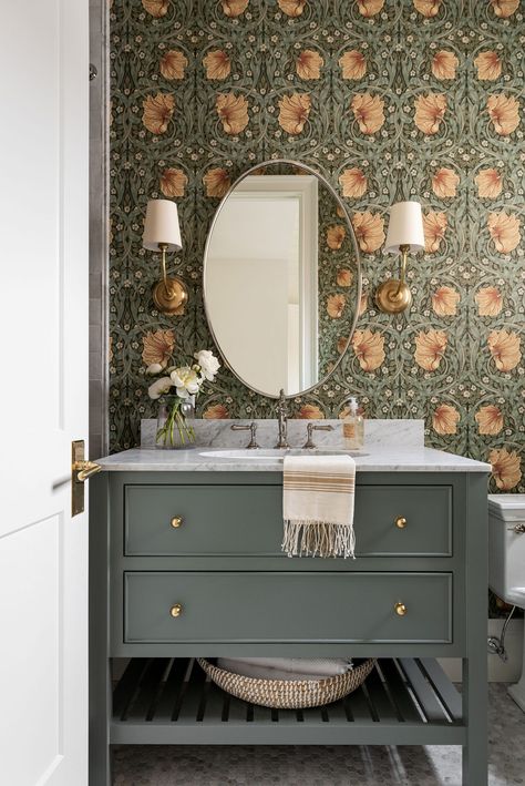 Our Favorite Green Paint Colors - Studio McGee Benjamin Moore Green Bathroom Colors, Green Bathroom Cabinet Colors, Green Bathroom Vanity Paint Colors, Best Bathroom Vanity Paint Colors, Bathroom With Green Vanity, Bathroom Green Vanity, Green Bathroom Cabinets, Favorite Green Paint Colors, Bathroom Wall Color