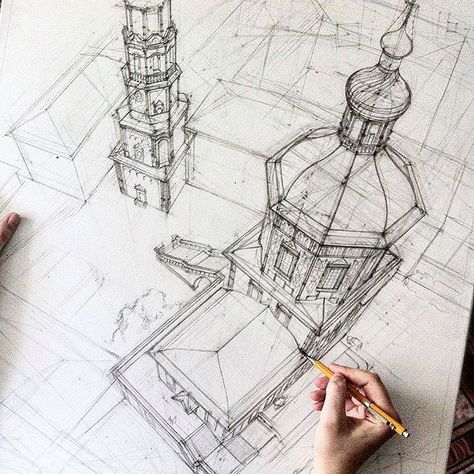 Architecture Student Revives the Magic of Architectural Hand Sketching Through These Marvelous Sketches Instagram Projects, Architectural Sketches, 동화 삽화, Architecture Sketchbook, Perspective Art, Architecture Drawing Art, Architectural Sketch, Architectural Drawing, 수채화 그림