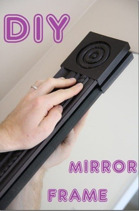 25 Cheap And Easy DIYs That Will Vastly Improve Your Home Framing Mirror, Manchester Tan, Spiegel Diy, Huge Mirror, Room Deco, Bathroom Redo, Mirror Frame, Bath Room, Crown Molding