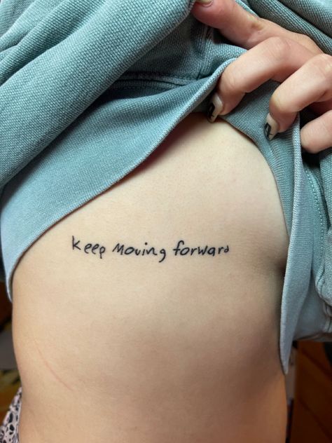 Keep moving forward tattoo, keep moving forward, reborn tattoo, reborn tat, kids see ghosts tatto, kid cudi tattoo, kid cudi, small tattoo, side tattoo Kids See Ghosts Tattoo, Reborn Tattoo Ideas, Tattoo Reborn, Ghosts Tattoo, Reborn Tattoo, Moving On Tattoos, Kids See Ghosts, Ghost Tattoo, Side Tattoos