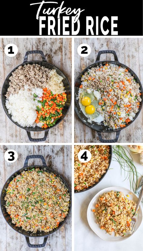 Turkey Burger And Rice Recipe, Ground Turkey Fried Rice, Turkey Fried Rice, Quick Turkey, Ground Turkey Recipes Healthy, Healthy Ground Turkey, Viral Recipes, Deli Turkey, Easy Turkey