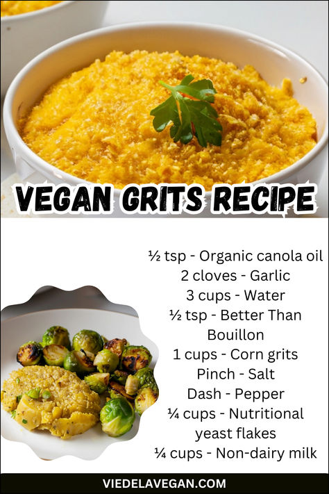 Vegan Grits Recipe Vegan Grits, Sauteed Collard Greens, Bbq Jackfruit, Corn Grits, Grits Recipe, Chicken Base, Vegan Salad Recipes, Ingredient Substitutions, Vegan Salad