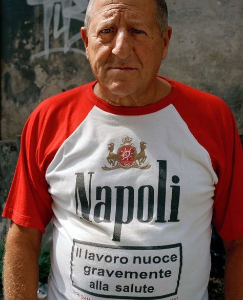 Robert Kearney on X: "An elderly Neapolitans wears a shirt that states "Work may be hazardous to your health". https://t.co/ekXkFaDApC" / X Napoli Photography, Concept Clothing, Portrait Pictures, Italian Culture, Naples Italy, Vintage Italy, Human Poses Reference, Italian Summer, Naples