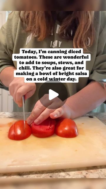 Amber Benge ���🌻 Grace Walk Farm | Diced tomatoes is a simple canning project, even if you’re a beginner. 

There are so many ways to use these canned tomatoes during the... | Instagram Beginner Canning, Simple Canning, Smell Like Summer, Canning Ideas, Canned Tomatoes, Canning Diced Tomatoes, Water Bath Canning, Canning Tomatoes, Diced Tomatoes