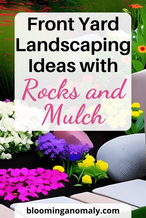 Front Yard Landscaping Ideas with Rocks and Mulch Mulch And Rock Landscaping Ideas, Easy Front Yard Landscaping Ideas, Easy Front Yard Landscaping, Modern Front Yard Landscaping Ideas, Landscaping Ideas With Rocks, Modern Front Yard, Urban Gardens, Simple Garden, Small Front Yard