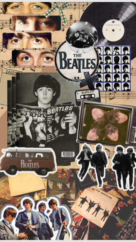 #thebeatles #thebeatlescollage #music Beatles Collage, Beatles Wallpaper, Beatles Poster, John Lennon Paul Mccartney, Beatles George, Music Collage, Musica Rock, British Boys, Ringo Starr