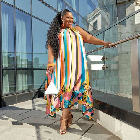 Ashley Stewart on Instagram: “TOO HOT TO KEEP IN STOCK 🔥 This maxi beauty is going fast, ladies.⁠ Tap link in bio to shop!” Plus Size Business Attire, Plus Size Business, Ashley Stewart, Business Attire, Keep On, Plus Size Fashion, High Low Dress, Link In Bio, Tap