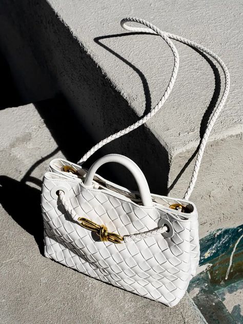 Let’s Go with the Bottega Veneta Andiamo - PurseBlog White Bottega Veneta Bag, Bottega Veneta Andiamo Bag, Bottega Andiamo Bag, Bottega Andiamo, Lux Purse, White Bag Outfit, Bottega Bags, Andiamo Bag, Karl Lagerfeld Bag