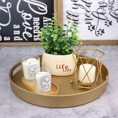 Gold tray decor