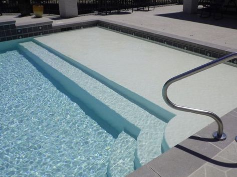 Tanning Ledge Pool Gallery Gallery Ledge, Tanning Ledge Pool, Pool Landscaping Ideas, Gunite Swimming Pool, Pool Tanning, Living Pool, Tanning Ledges, Pool Remodel, Concrete Pool