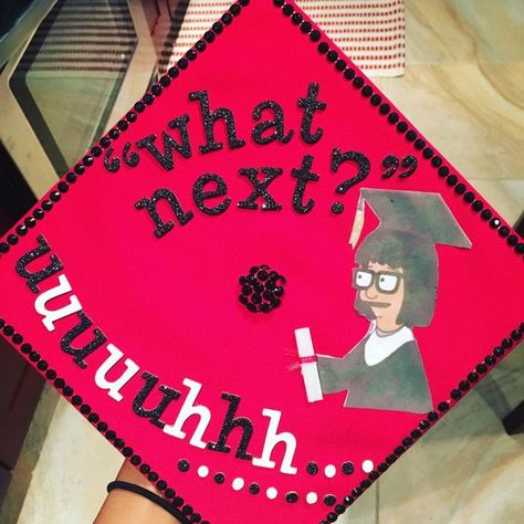 Graduation is almost here! So ladies, grab your glitter pens, your favorite adult beverage, and get to decorating! Graduation Hats Decorated, Grad Cap Ideas, Funny Graduation Caps, College Grad Cap Ideas, Grad Cap Decorated, High School Graduation Cap, College Graduation Cap Decoration, Grad Hat, Grad Cap Designs