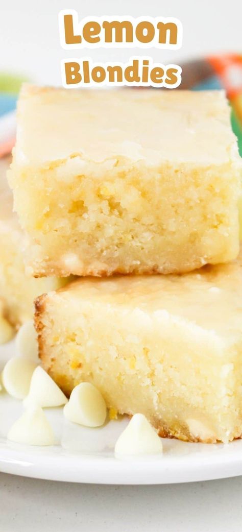 Lemon Blondies Lemon Blondies, Recipe Using Lemons, Lemon Bars Easy, Lemon Brownies, Lemon Bars Recipe, Blondies Recipe, Best Brownies, Desserts For A Crowd, Lemon Cookies