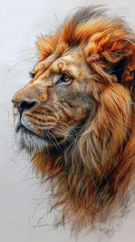 Drawings Of Lions, Lion Art Drawing, Lion Paintings, Lion Drawings, Aslan Lion, Sketch Animals, Vibrant Paintings, Lion Sketch, Lion Portrait