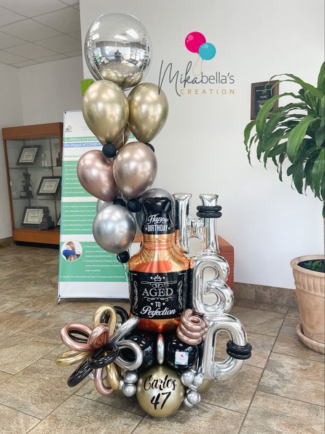 Ballon Buquet, 21st Birthday Balloons, Balloon Bouquet Delivery, Birthday Balloon Bouquet, Bobo Balloons, Man Bouquet, Balloons Bouquet, Balloon Ideas, Balloon Centerpieces