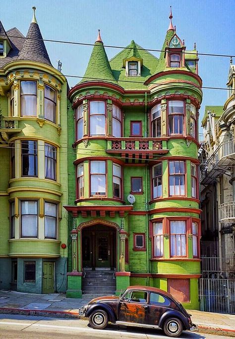 1384 McAllister St, San Francisco, CA Victorian Homes Interior Modern, San Francisco Victorian Houses, San Francisco Victorian, San Francisco Architecture, Victorian Home Interior, San Francisco Houses, Painted Ladies, Colourful Buildings, Victorian Architecture