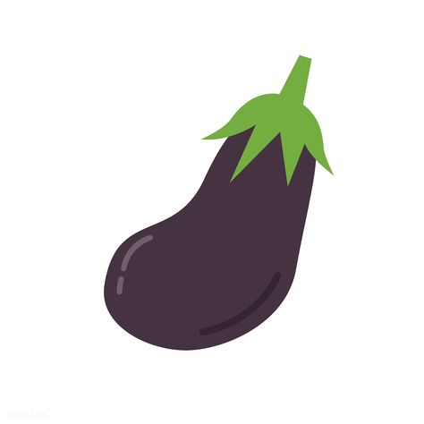 Aubergine Illustration, Purple Illustration, Fruit Drawing, Graphic Design School, Fruits Drawing, White Cartoon, Design School, Food Drawing, Flat Illustration