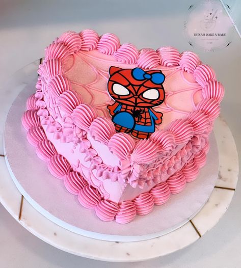 🎀 🕸️ Hello Kitty X Spider-Man 🕸️ 🎀 Loving the buttercream spiderweb details! As always all designs are customizable From the smallest details in the design, and offering any flavors/fillings requested Contact me for inquiries Cake drum • @cakebonofficial Food gel • @colour.mill Piping tips • @wiltoncakes Edible images • @paper2eat @icinginks Smoother • @sweet_escape001 Everything else! • @heb . . . . . . #cakedecorating #cakedesign #cakes #cakesofinstagram #cakeart #cakedecorator... Spider Man N Hello Kitty, Spider Man Hello Kitty Cake, Spider Man And Hello Kitty, Kitty Cake, Hello Kitty Cake, Piping Tips, Edible Images, Man In Love, Cake Art