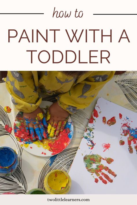 This post is all about materials for toddler art projects and toddler painting ideas. Learn all about the best preschool crafts and preschool art activities. Read more about art activities for kids and toddler painting at twolittlelearners.com Toddler Finger Painting Ideas, Process Art Ideas For Preschoolers, Art For 3 Yrs Old, Painting Ideas Toddlers, Color Art For Toddlers, Easy Toddler Art Projects, Paint Crafts For Toddlers, Crafts For 2 Yo, Toddler Process Art