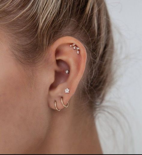 Minimalist Ear Piercings, Ear Piercing Ideas, Cool Ear Piercings, Pretty Ear Piercings, Piercing Inspo, Piercings Jewelry, Piercing Ideas, Ear Piercing, Ear Jewelry