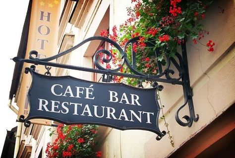 Spring In Paris, Pub Signs, French Cafe, Name Plates, Bed Furniture Design, Tea House, Best Day Ever, Restaurant Decor, Cafe Bar