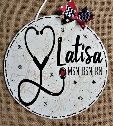 Teacher Classroom Sign, Country Wood Crafts, Personalized Stethoscope, Snowman Sign, Teacher Signs, Nurse Appreciation Gifts, Door Plaques, Cute Signs, Hand Painted Wood